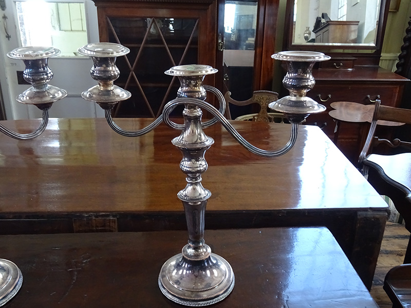 Pair of 19th.century old sheffield plate candelabra